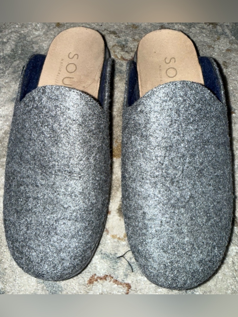 Soul by Naturalizer Gray Felt Slip-On Mules